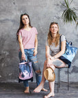 Watercolor Backpack in Pink and Navy