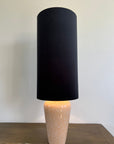 Black velvet cylinder lampshade, extra tall lampshade