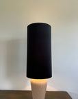 Black velvet cylinder lampshade, extra tall lampshade