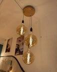 Oak Disc Pendant Light | 3 Drop Kitchen Island, Stairwell & Dining Lighting