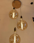 Oak Disc Pendant Light | 3 Drop Kitchen Island, Stairwell & Dining Lighting
