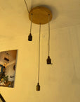 Oak Disc Pendant Light | 3 Drop Kitchen Island, Stairwell & Dining Lighting