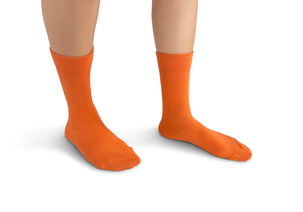 Plain Bamboo Socks - Sunset Tangerine