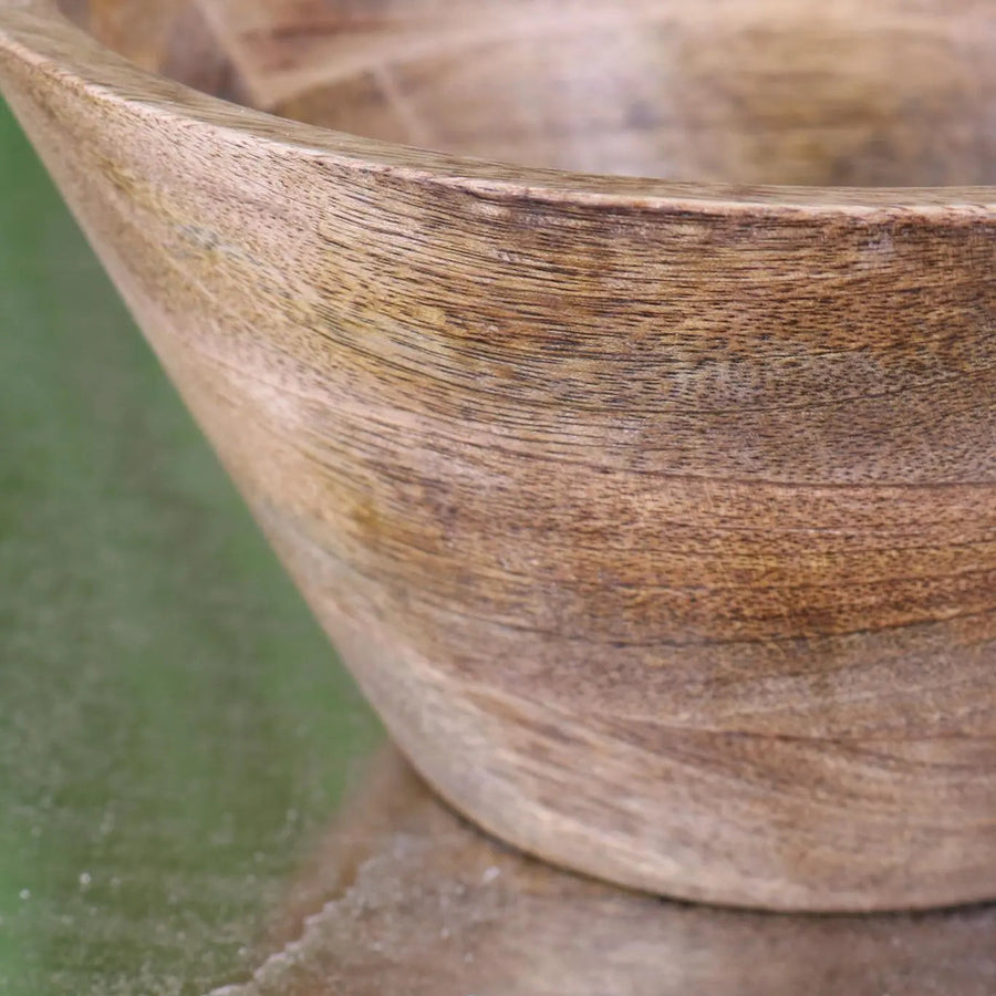 Luxury handcrafted mango wood bowl with handle, stylish rustic mug-shaped kitchen decor, unique sustainable serving bowl by Maravi at brixbailey.com