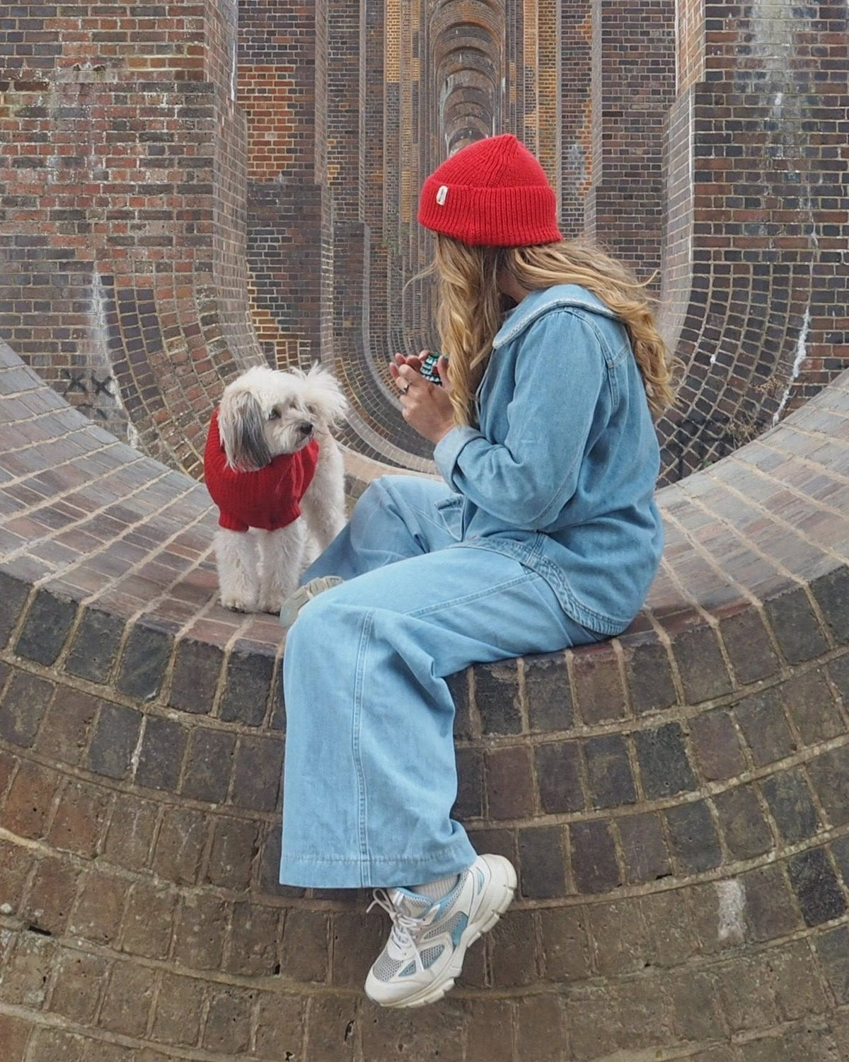 Cherry Red British Wool Beanie Hat