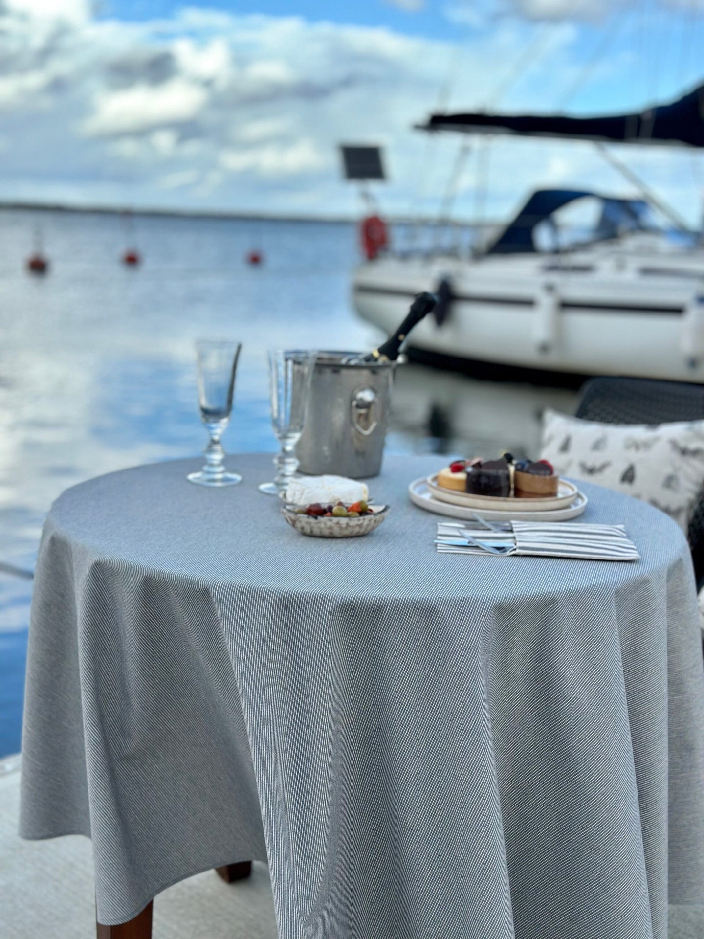 Eco-Friendly Round Tablecloth – Nordic Style &amp; Recycled Fiber by Hortensias Home at www.brixbailey.com