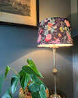 Midnight Butterfly Floral Velvet Lampshade | French Drum Ceiling Light Shade | Bespoke Handmade Empire Lampshade