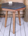Siangra Hexagon Black Marble Side Table