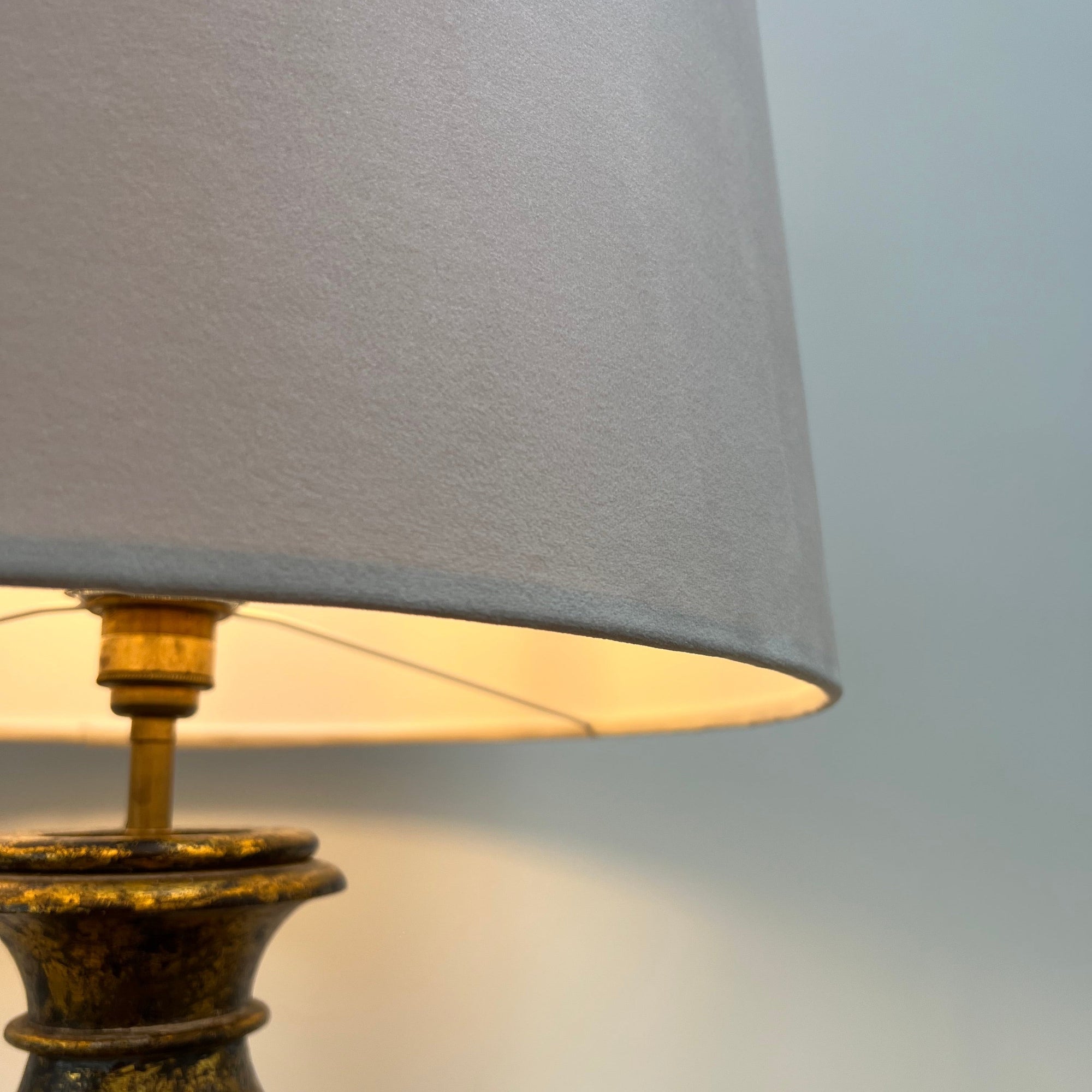 Cream Velvet Lampshade | French Drum Ceiling Light Shade | Bespoke Handmade Empire Lampshade