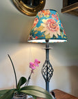 Teal Floral Summer Garden Velvet Steep Empire Lampshade | Handmade Ceiling Light Shade | UK