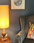 Yellow Cotton Lampshade | Extra Tall Cylinder Ceiling Light Shade | Bespoke Handmade UK