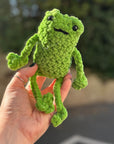 Fergus The Leggy Frog - Chunky Crochet Frog Plush – Soft Handmade Kawaii Frog Toy