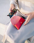 Stylish Red Leather Sunglasses Case