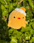 Soft Handmade Chick Plush – Chenille Yarn Chick with Optional Egg Hat
