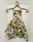 Cheerful Lemon Print Kids Apron – Cotton & Linen Mix by Hortensias Home at www.brixbailey.com