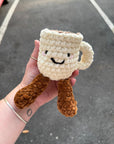 Brewno the Coffee Mug Plushie – Soft Handmade Crochet Toy with Legs