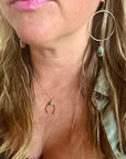 Share Luck - Lucky Horseshoe Charm Necklace - Turquoise