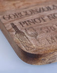 Luxury wooden serving board, premium mango wood cheese and wine platter, stylish engraved dining accessory, best-selling 50cm charcuterie board by Maravi at brixbailey.com