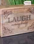 Premium Noakh Live Laugh Love Wooden Storage Box Set, Handcrafted Mango Wood with Hinged Lids, Rustic Home Decor, Best-Selling Gift by Maravi at brixbailey.com