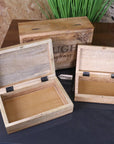 Noakh Live Laugh Love wooden storage boxes with lids, premium mango wood, rustic home decor, best-selling inspirational gift set by Maravi at brixbailey.com