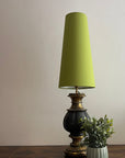 Chartreuse Green Cotton Lampshade | Extra Tall Cone Light Shade | Bespoke Handmade UK
