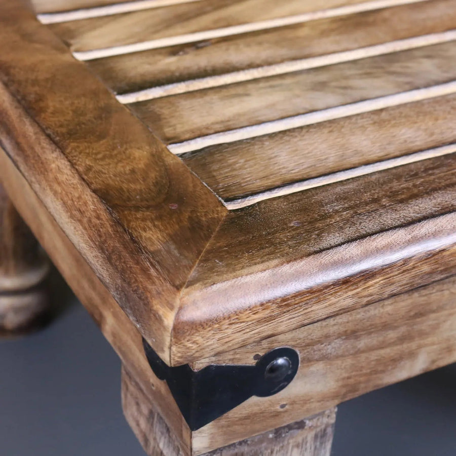 Premium Mol mango wood stool, versatile stylish footstool, sustainable hardwood square seat, rustic home decor, best-selling multi-use furniture by Maravi at brixbailey.com