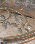 Belagavi Tree Design Set of 2 Round Side Tables Gold
