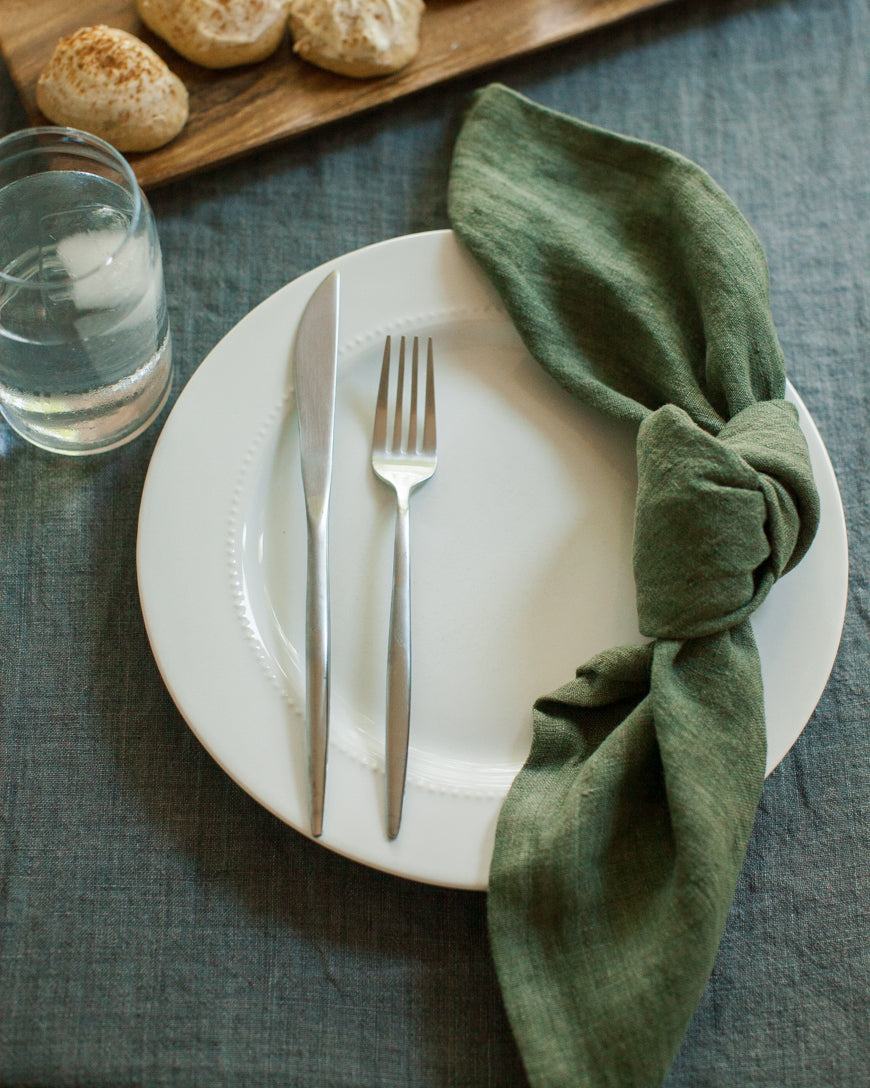Stone Washed Linen Dinner Napkins-4