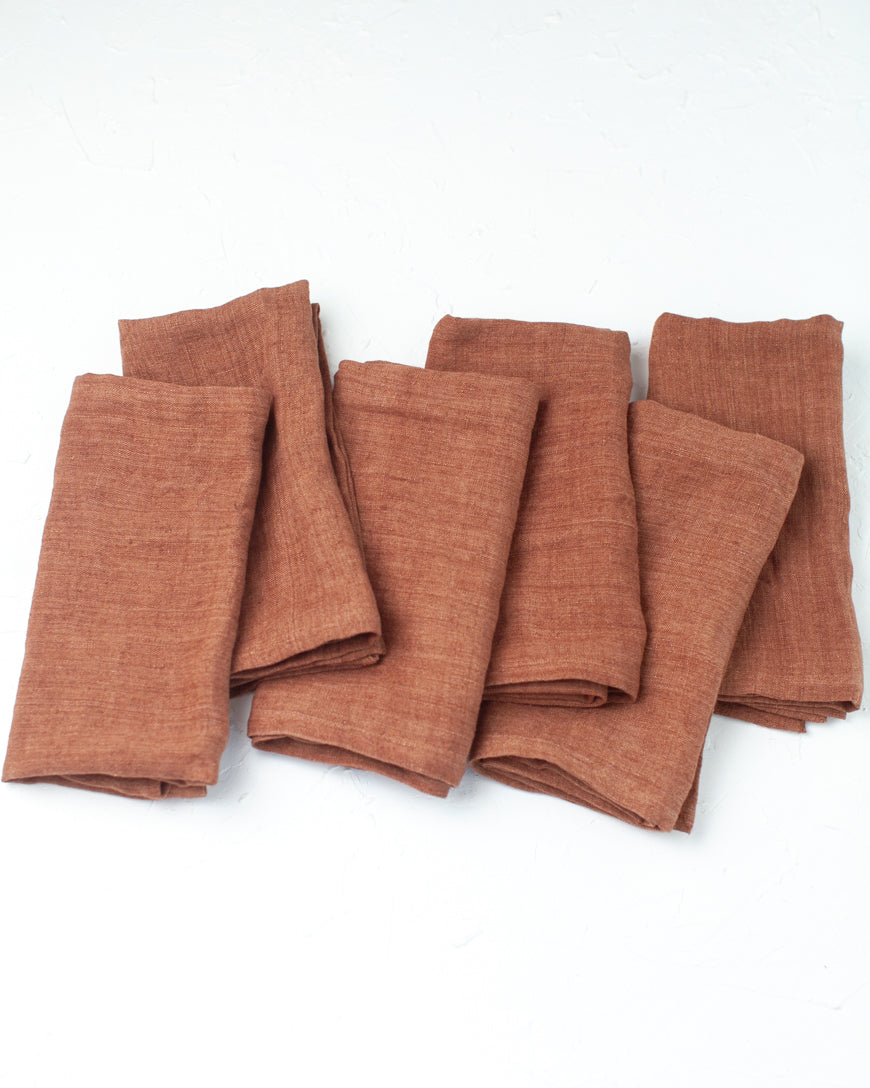 Stone Washed Linen Dinner Napkins-7