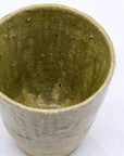 Beige Quadra Milled Stoneware Tall Handmade Ceramic Cup