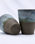 Bluvio Quadra Handmade Ceramic Smoked Grey Stoneware Tall Ceramic Cup