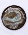 23 cm Tidepool Smoked Grey Large Stoneware Handmade Ceramic Dinner Plate