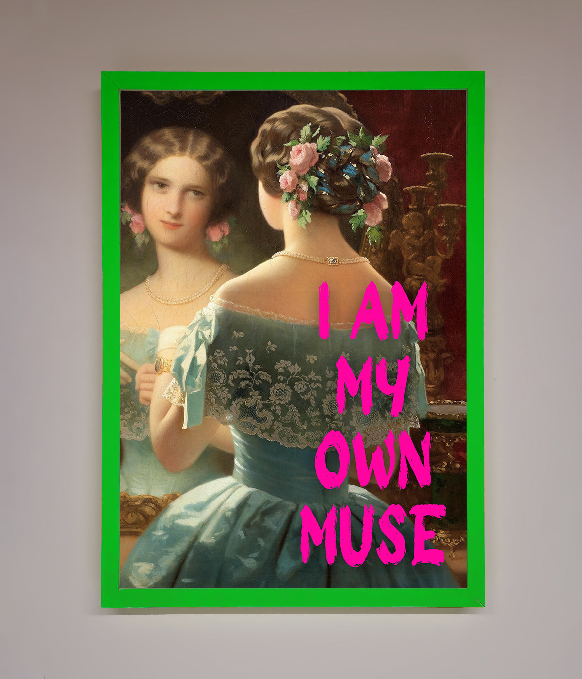 Luxury I Am My Muse framed print, stylish inspirational wall art, premium handcrafted portrait for home or office decor by Zestio at brixbailey.com