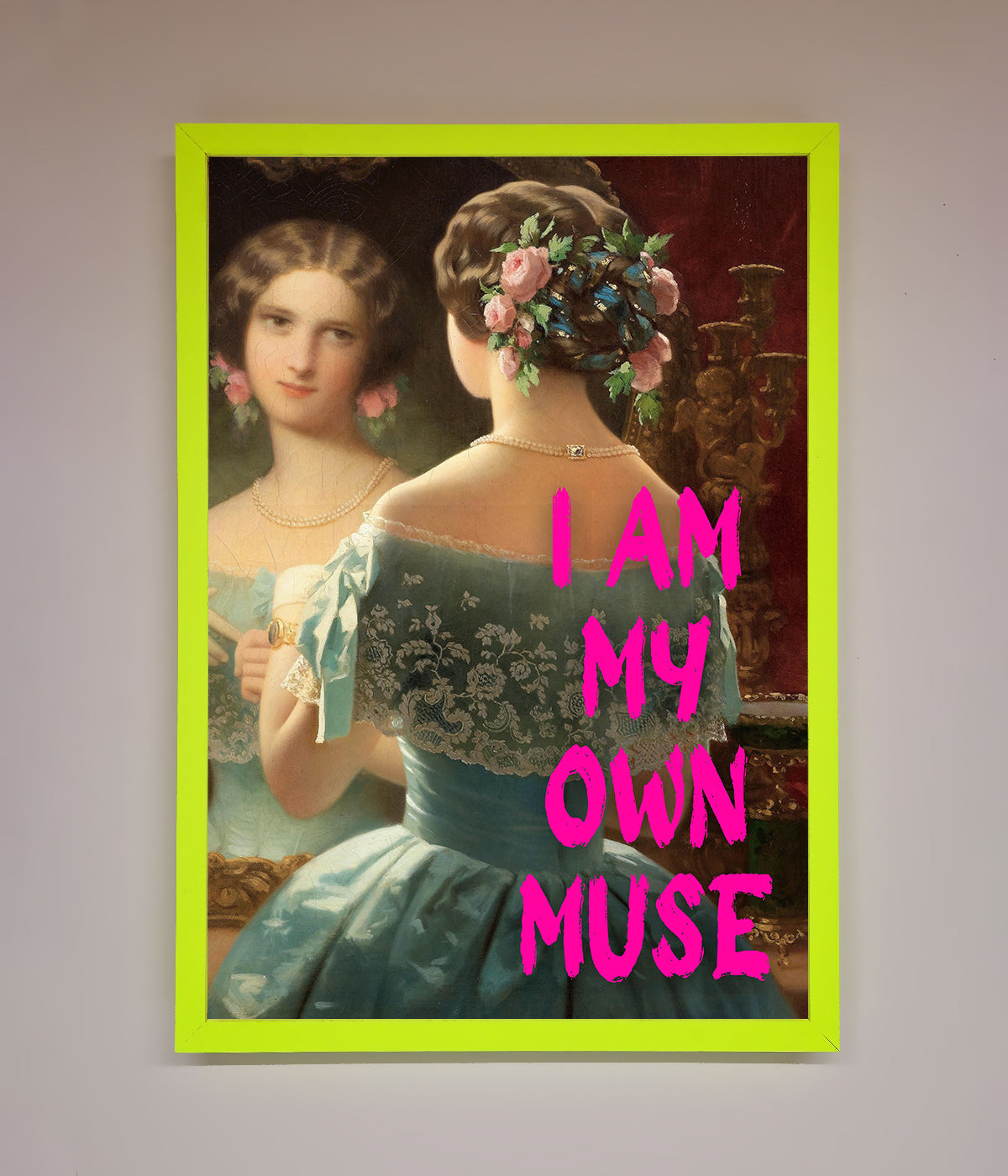 Luxury I Am My Muse framed print, stylish inspirational wall art, premium home decor, trending best-selling portrait artwork by Zestio at brixbailey.com