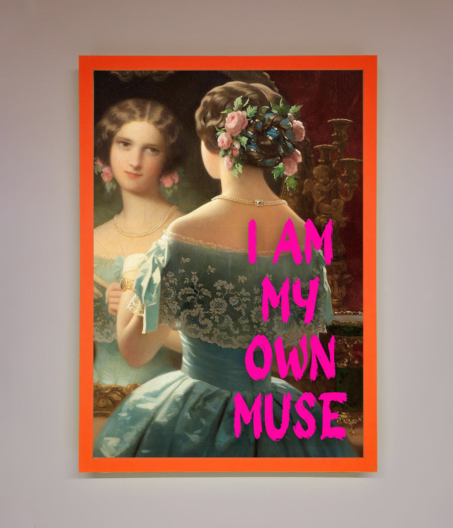 Luxury I Am My Muse Framed Print, stylish inspirational wall art, premium home decor, best-selling empowerment portrait by Zestio at brixbailey.com