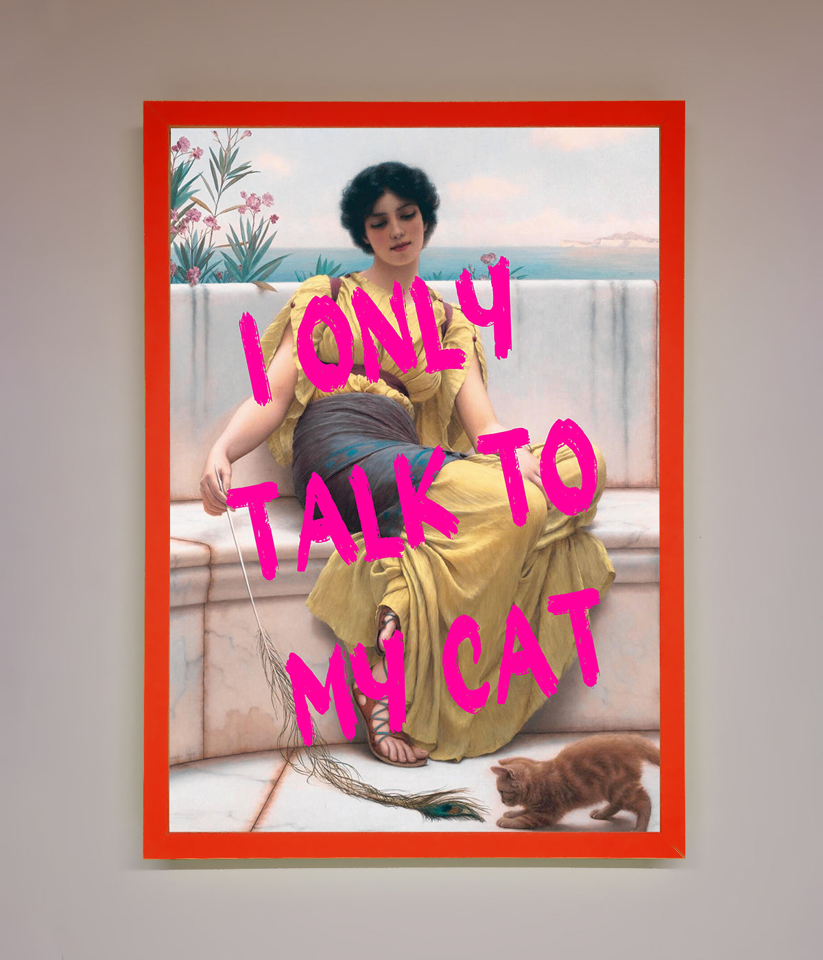 Premium I Only Talk To My Cat Framed Wall Art, stylish home decor for cat lovers, luxury statement piece, trending best-selling artwork by Zestio at brixbailey.com