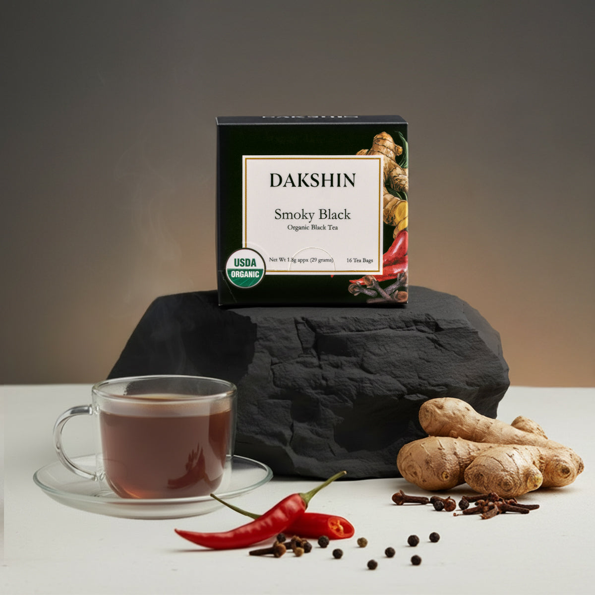 Organic Smoky Black Tea - Bold &amp; Aromatic by Dakshin