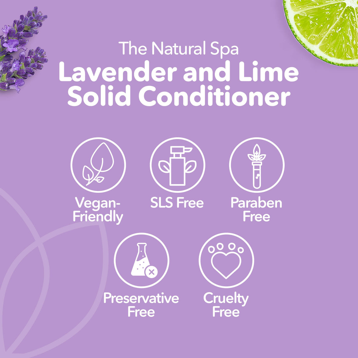 Lavender &amp; Lime Solid Conditioner Bar | Natural Hair Conditioner for All Hair Types | Vegan, Plastic-Free Hair Care