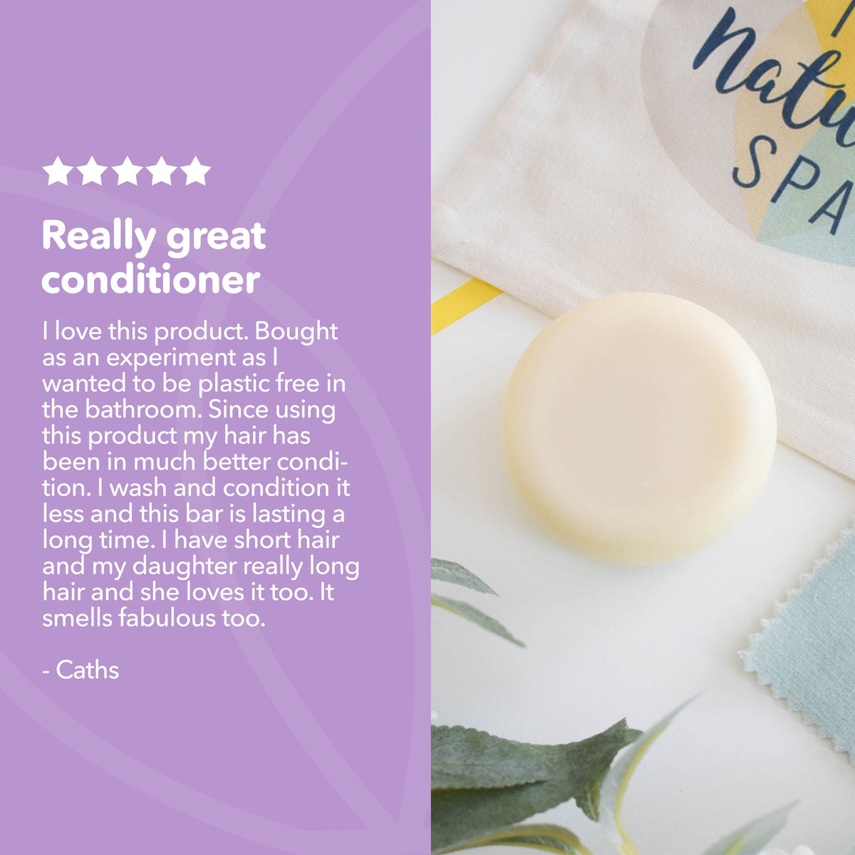 Lavender &amp; Lime Solid Conditioner Bar | Natural Hair Conditioner for All Hair Types | Vegan, Plastic-Free Hair Care