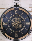 Industrial Extra Large Cog Clock Black and Gold