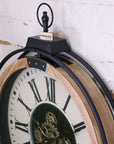 Industrial Large Cog Clock White and Gold