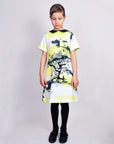 Kids A-line Dress with Enchanted Print