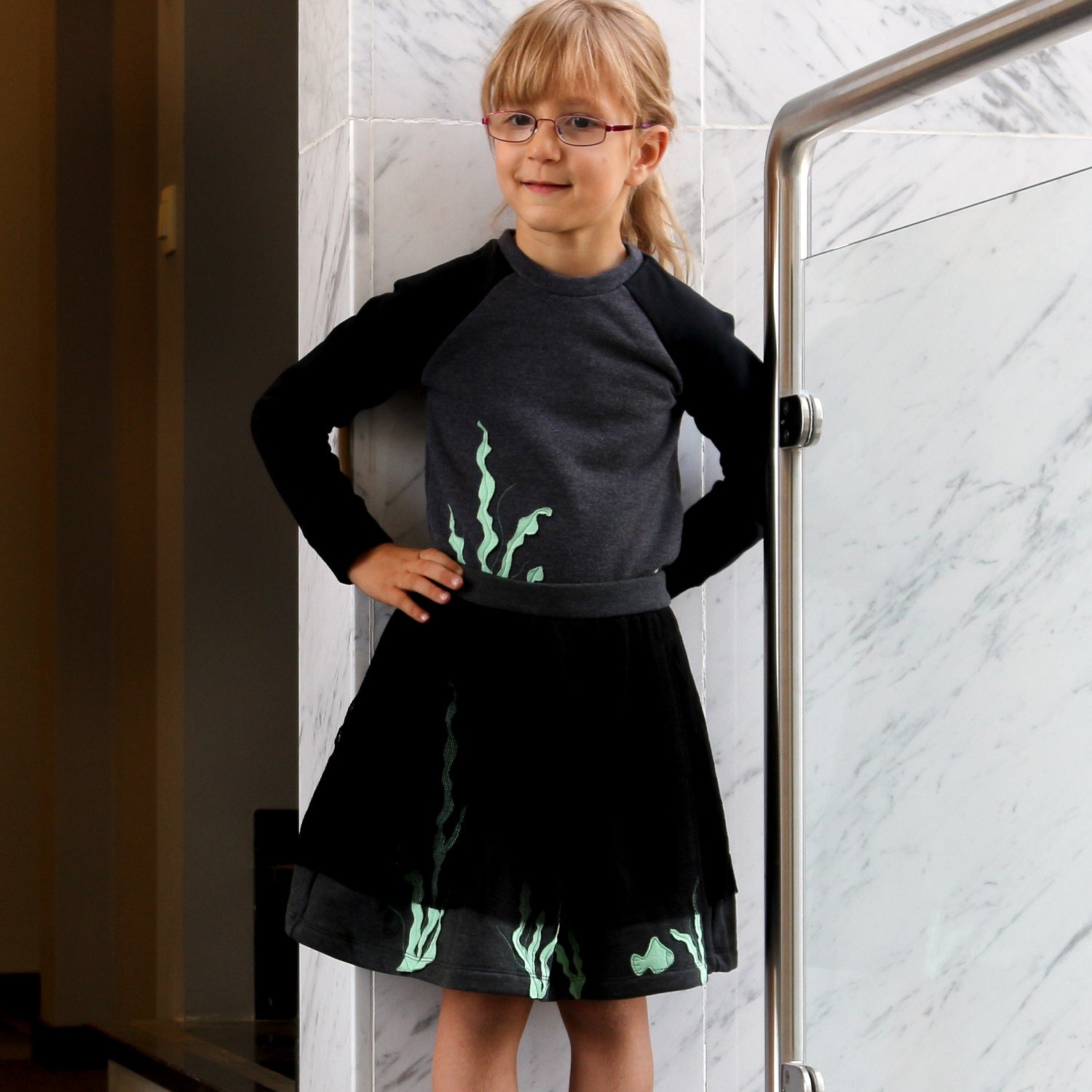 Sweatshirt with Marine Application-2