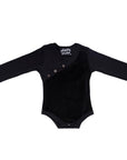 Black Baby Onesie with Velvet Detail