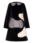 Kids Black Velvet A-line Dress-0