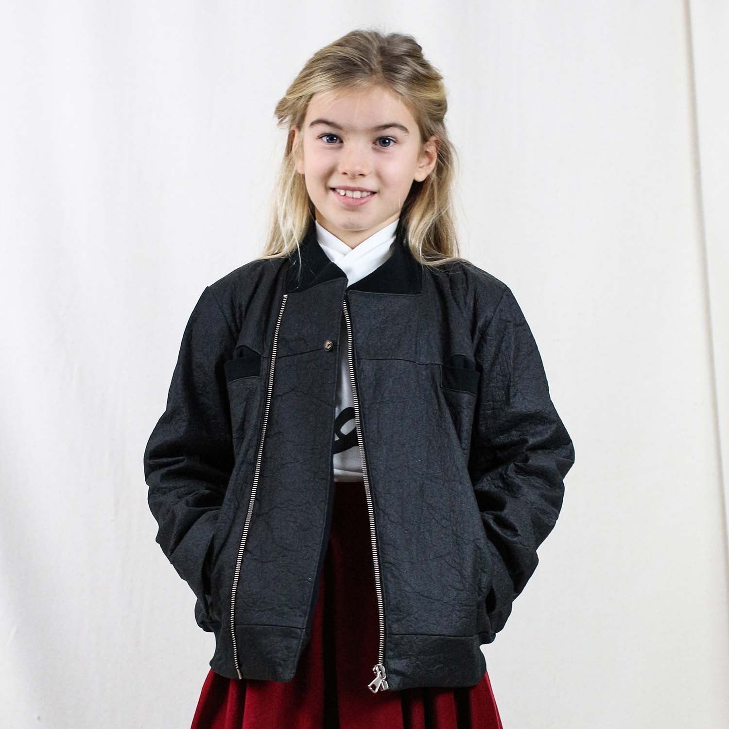 Pinatex Vegan Bomber Jacket for Kids Made to Order