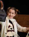 Kids Black Longsleeve Top with Panda Application