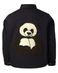 Kids Black Tunic with Panda Embroidery
