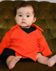 Orange Teddy Kimono Baby Jacket-2