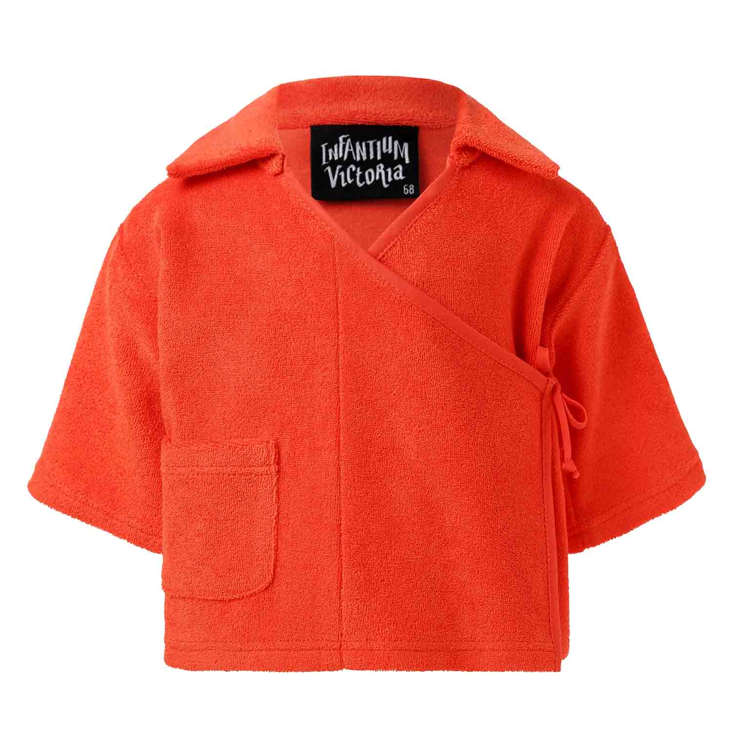 Orange Teddy Kimono Baby Jacket-0